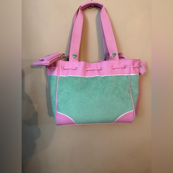 Juicy Couture Pink and Mint Strawberry Tote with Bow - Picture 4 of 11